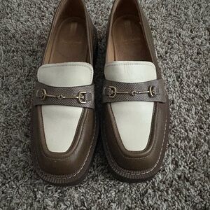 Sam Edelman Brown and Cream Loafers